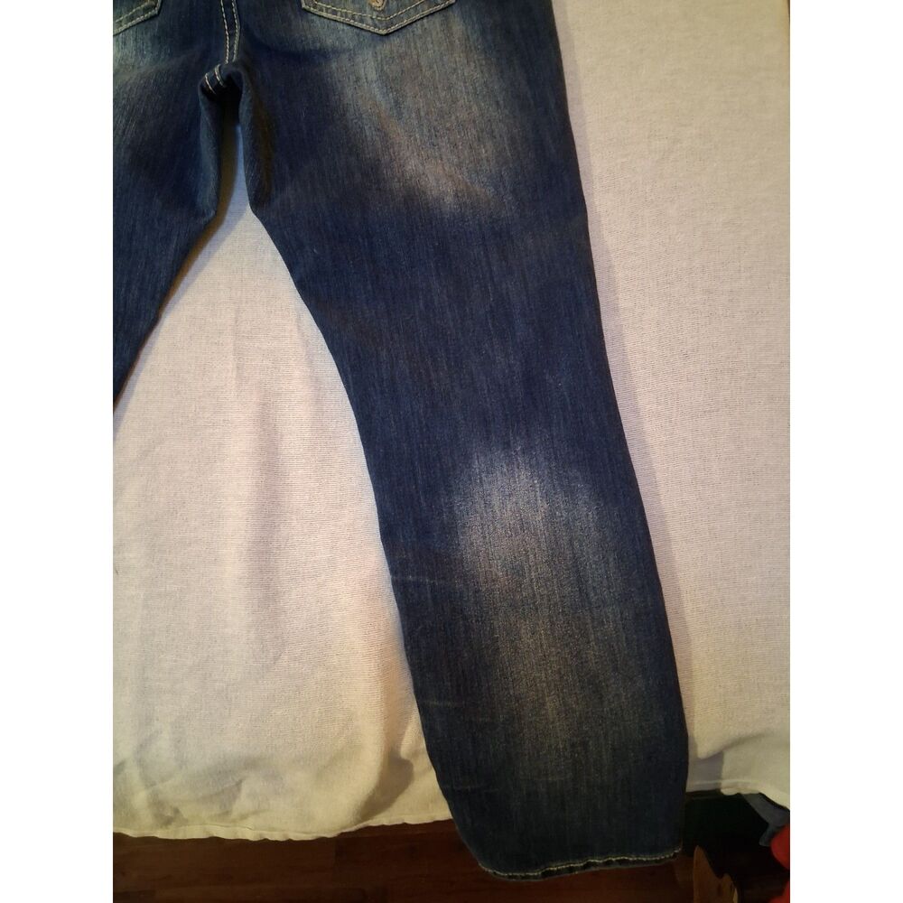 Cato Contemporary Distressed Jeans 14P Petite Lace Embroidered Pocket Dark Wash - Picture 11 of 16
